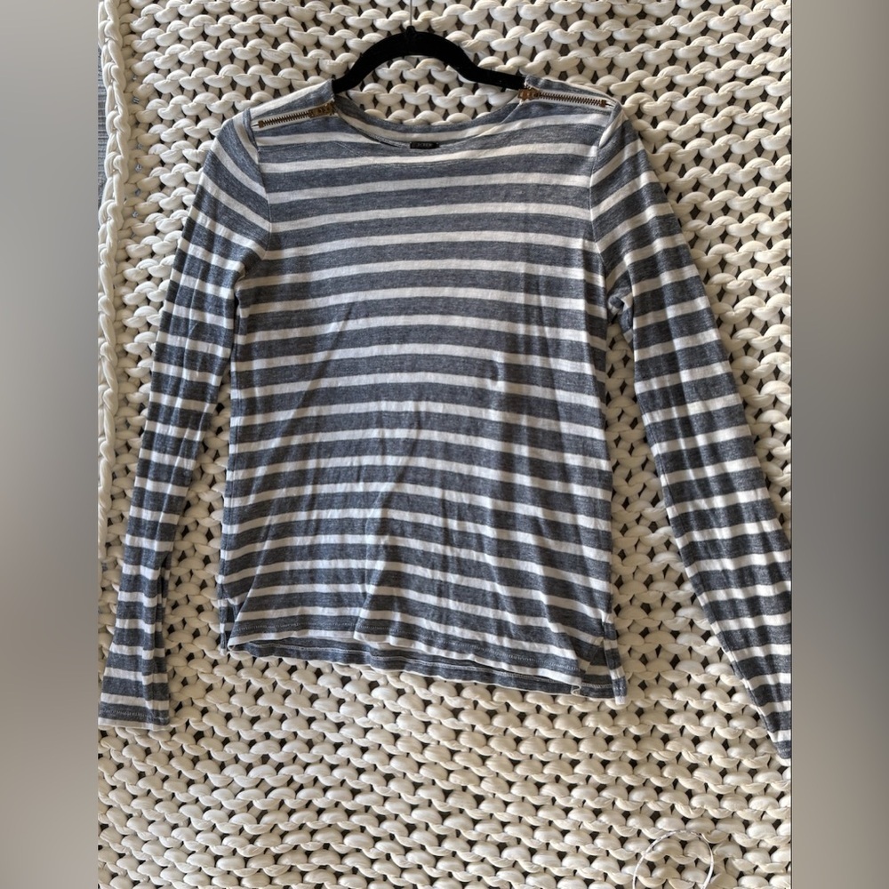 J.Crew Long-Sleeve Perfect Fit Shirt | Shoulder Zipper Detail Size Small